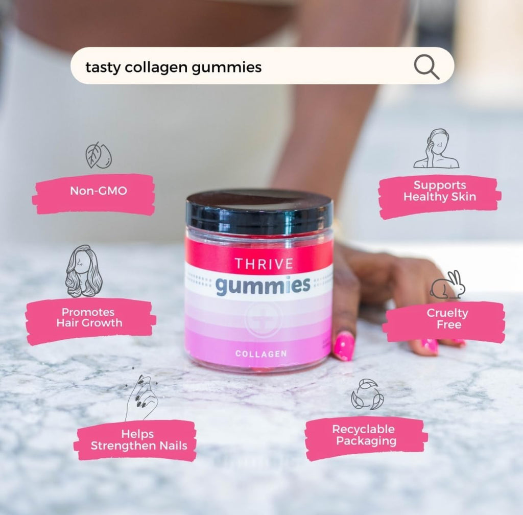 Le-Vel Thrive Collagen Gummies | 30 Servings | Hair, Skin & Nails Support with Biotin & Collagen