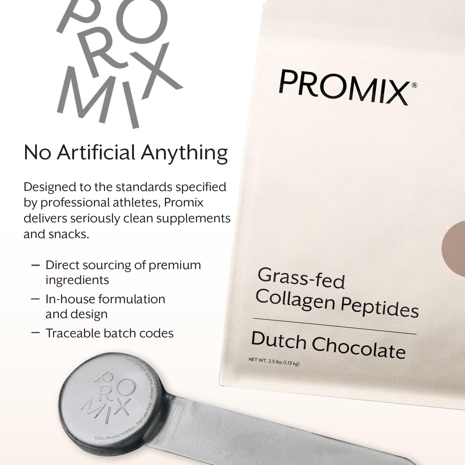 ProMix Nutrition Collagen Peptides, Chocolate - Hydrolyzed Collagen Protein Promotes Healthy Skin, Bones, Joints & Recovery Support - Add to Shakes, Smoothies - 2.5 Pound (Pack of 1)