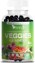 VITINITY Super Greens Multivitamin Gummies | Made with 30 Real Superfood Veggies, Herbs, Fruit for Adults & Kids to Boost Immunity, Skin & Gut Health | Non-GMO, Gluten-Free & Sugar-Free 30-Day Supply