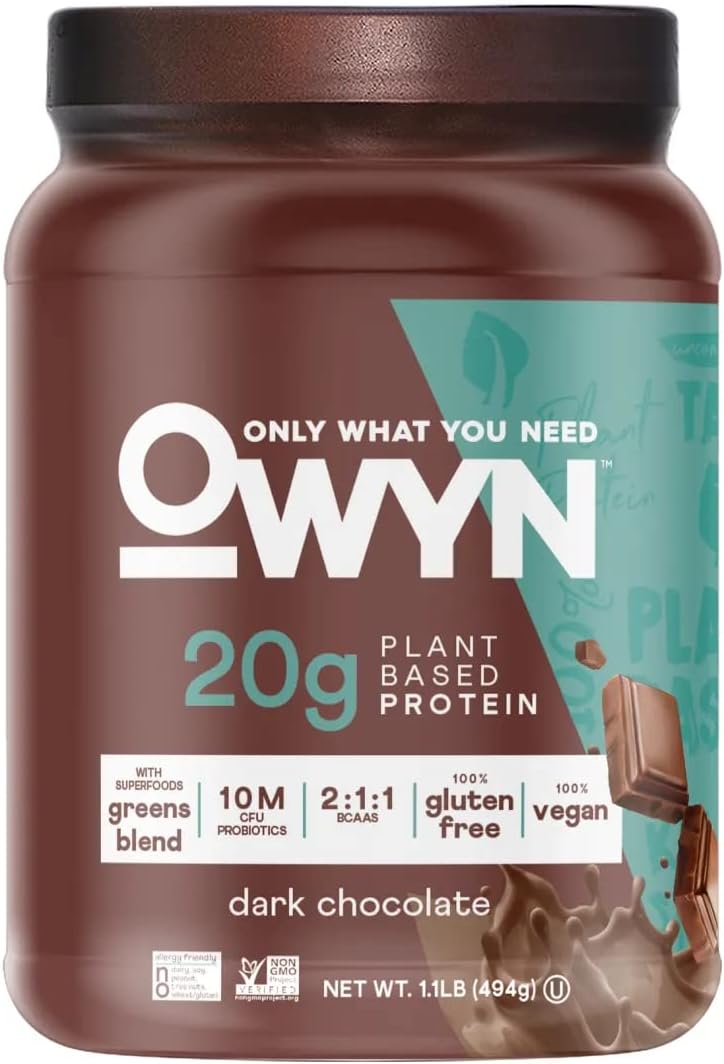 OWYN Only What You Need Plant-Based Protein Powder, Dark Chocolate, 1.17 lbs