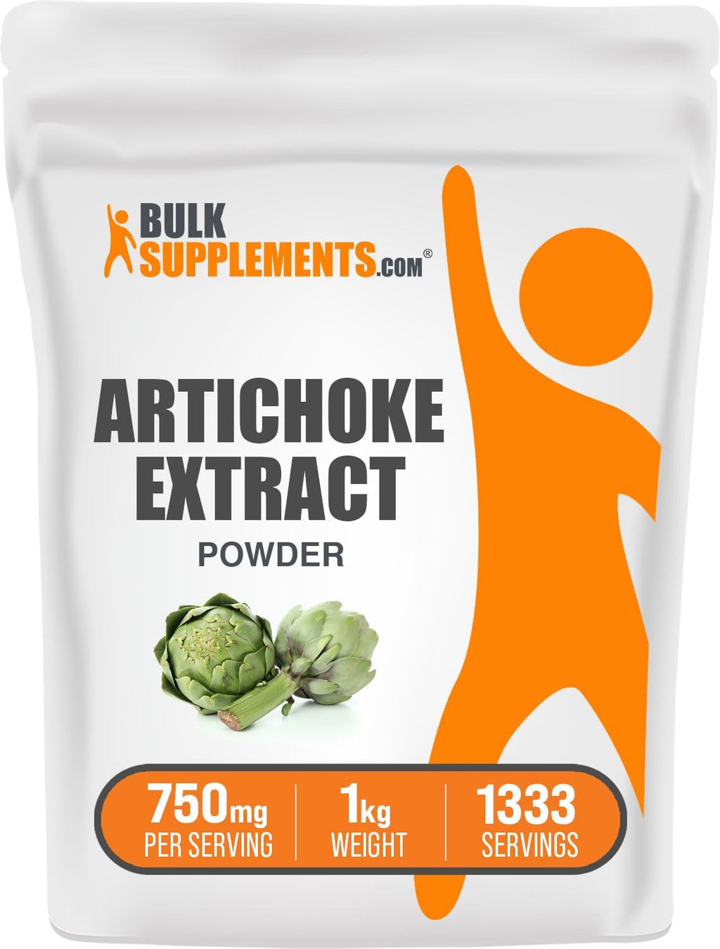 BulkSupplements.com Artichoke Extract Powder - Herbal Supplement, Artichoke Supplement - Vegan & Gluten Free, 750mg per Serving, 1kg (2.2 lbs) (Pack of 1)