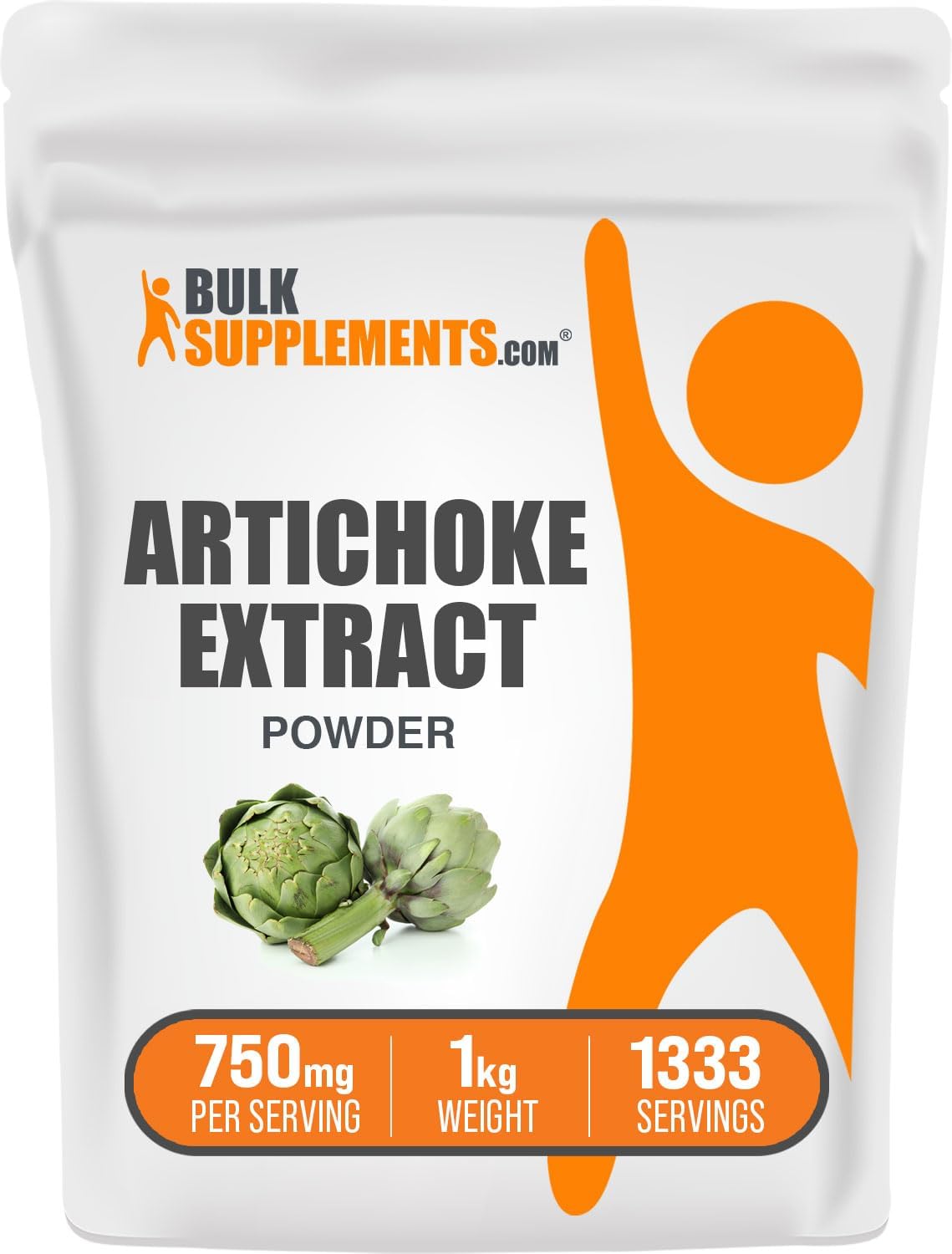 BulkSupplements.com Artichoke Extract Powder - Herbal Supplement, Artichoke Supplement - Vegan & Gluten Free, 750mg per Serving, 1kg (2.2 lbs) (Pack of 1)