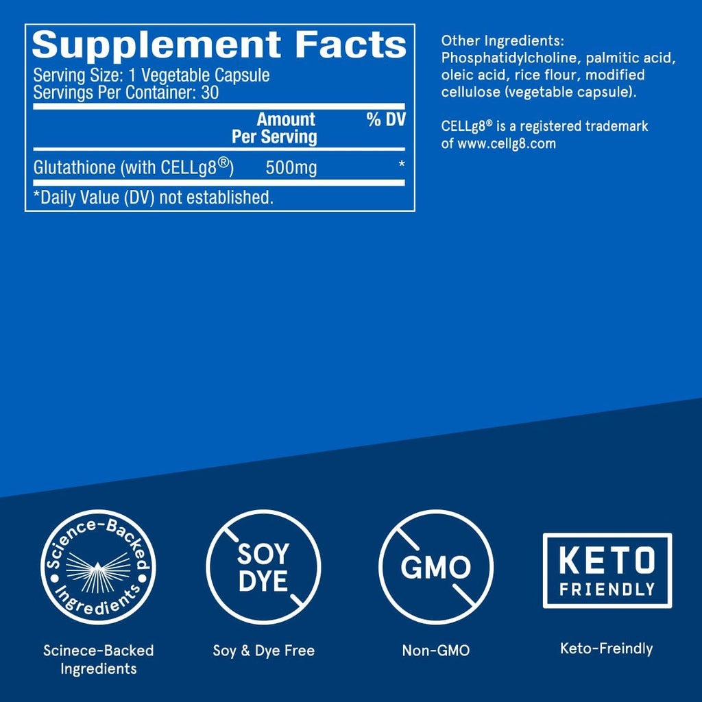Bulletproof Liposomal Glutathione Force Antioxidant Capsules, 30 Count, Supplement for Liver Health and Immune Support, 30 Servings