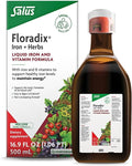 Floradix by Salus Iron & Herbs - Liquid Herbal Supplement for Energy Support* - Iron Supplement with Vitamin C & B Complex Vitamins - for Men & Women - 16.9 Fl Oz