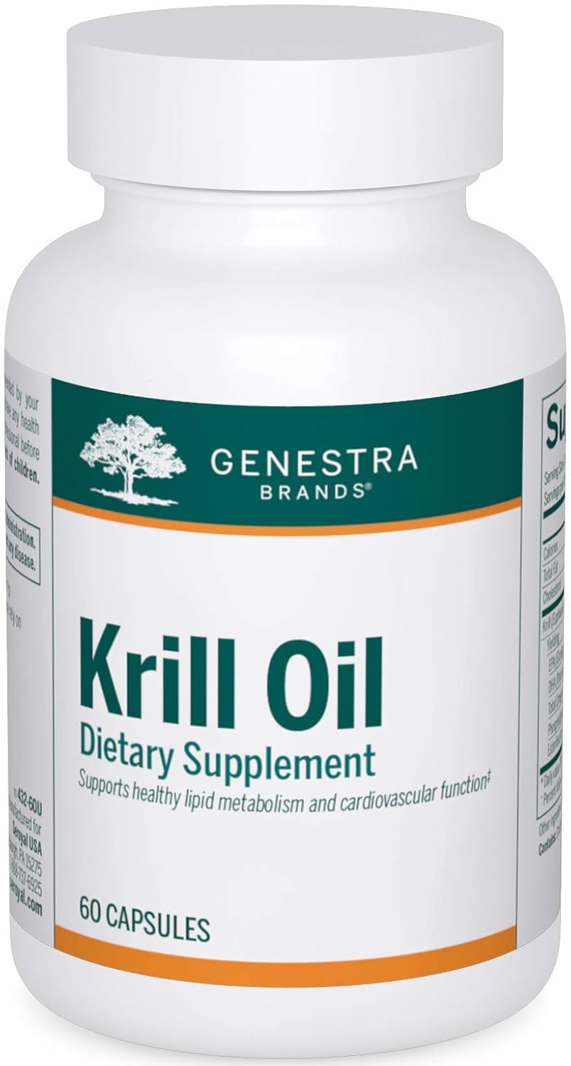 Genestra Brands Krill Oil | Blend of Omega-3 Fatty Acids, Phospholipids, and Astaxanthin | 60 Capsules