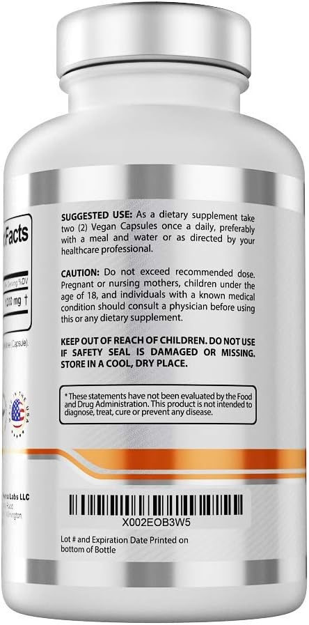 Smart Nutra Labs Premium Berberine HCL 1200mg- 180 Vegan Capsules, 100% Pure Berberine Supplement- Non-GMO, Gluten Free