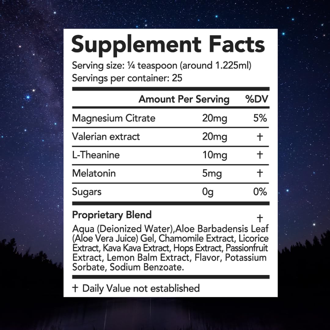 Liquid Sleep Drops – Extra Strength Natural Sleep Aid with Melatonin, L-Theanine, Valerian, and Magnesium – Fast-Acting, Non-Habit Forming, Berry Flavor, 2oz
