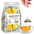 Premium 50 Lemon Peppermint Tea Bags, 100% Natural Lemon & Mint Leaves, No Additives & Caffeine Free.