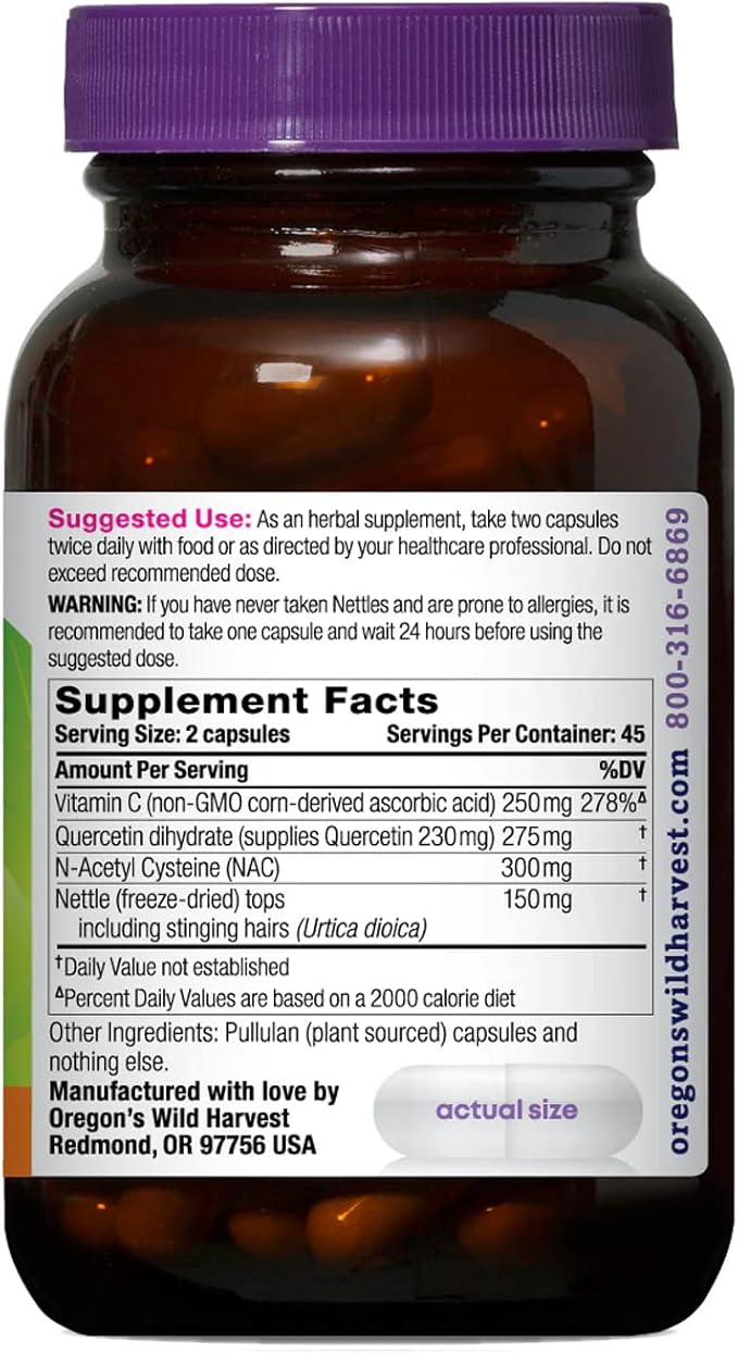 Oregon's Wild Harvest Aller-Aid with Quercetin Supplement, 90 Count