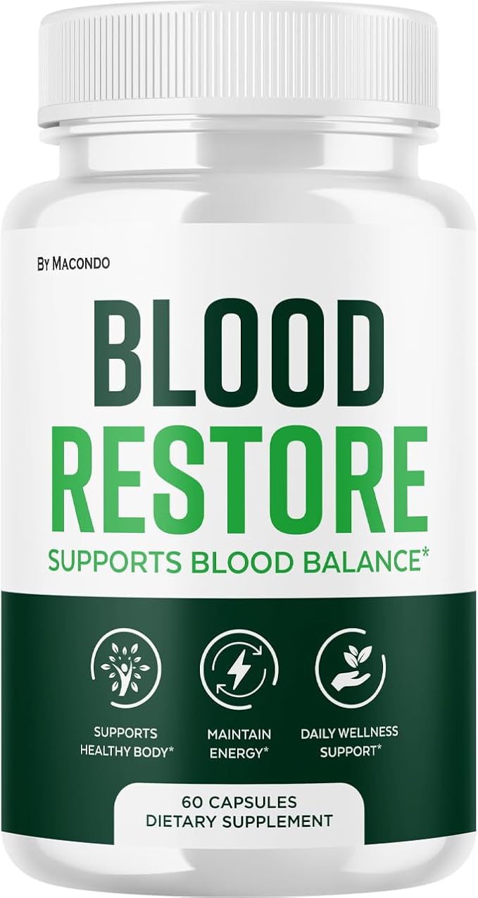Macondo Blood Restore Capsules - Official BloodRestore Support Supplement Balance - Maximum Strength, Daily Natural Multivitamin for Overall Health & Wellness - 60 Capsules for 1 Month