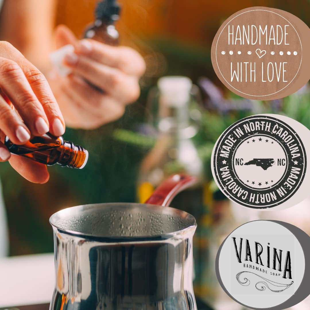 Varina Organic Lavender Variety Bar Soap - Gentle Cleansing for Sensitive Skin, Herbal and Mint - 10 Pack