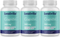 BESTVITE Cognizin 500mg (180 Vegetarian Capsules) (60x3) - Clinically Studied Premium Choline Nootropic - No Stearates - Vegan - Non GMO - Gluten Free - Brain Supplements for Memory and Focus