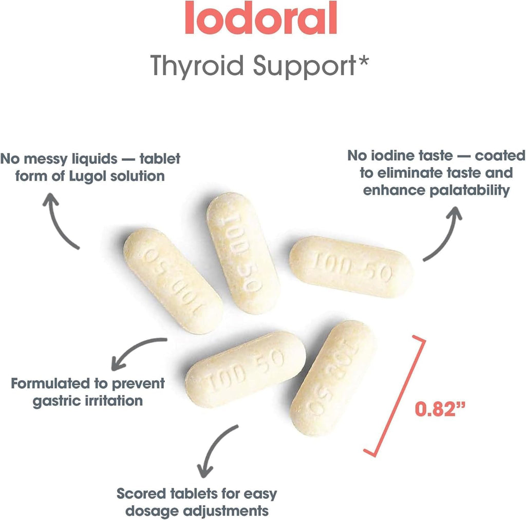 Optimox Iodoral 50 mg Supplement - Potassium Iodide Tablets, High Potency Iodine Supplements, Thyroid Support, Vitamins & Minerals - 90 Count