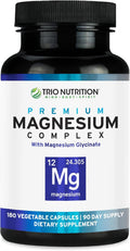 Trio Nutrition Magnesium Complex 90 Day Supply 420 mg | Natural Calm, Relax, Stress Relief, and Muscle Recovery |Magnesium Glycinate Supplement with Vitamin B6 for Rapid Absorption*