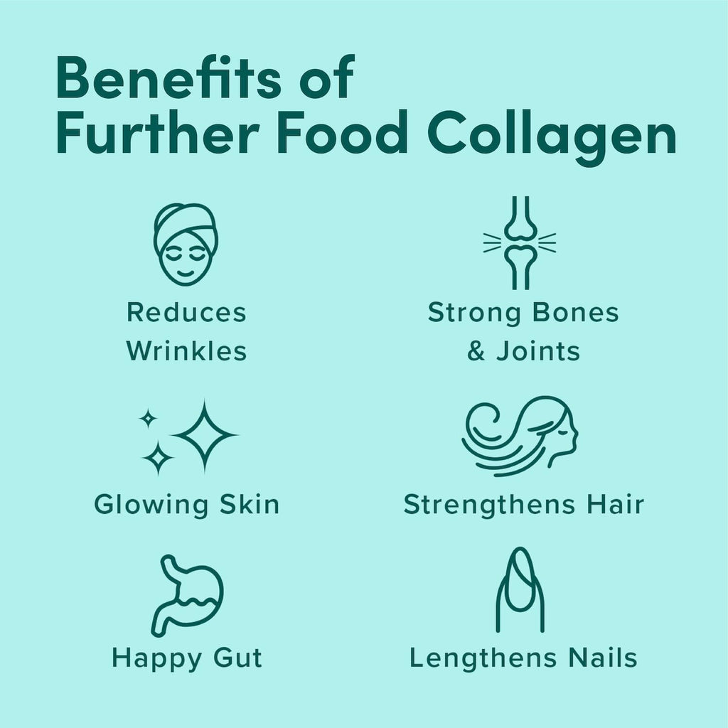 Further Food Unflavored Collagen Peptides Powder Stick Packs, Grass-Fed Pasture-Raised Hydrolyzed Type 1 & 3 Protein, Gut Health + Joint, Hair, Skin, Nails, Paleo Keto Sugar-Free 8.47 oz