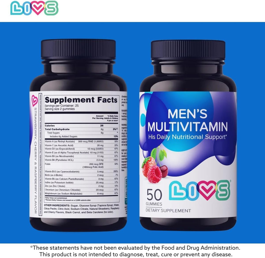 Men’s Multivitamins Gummies | Chewable Multivitamins for Men Health, Iron & Immune Support | Daily Vitamins with Zinc, Vitamin D3, B12, Biotin & More | Gluten Free & Vegan Gummy Vitamins – 100 Ct