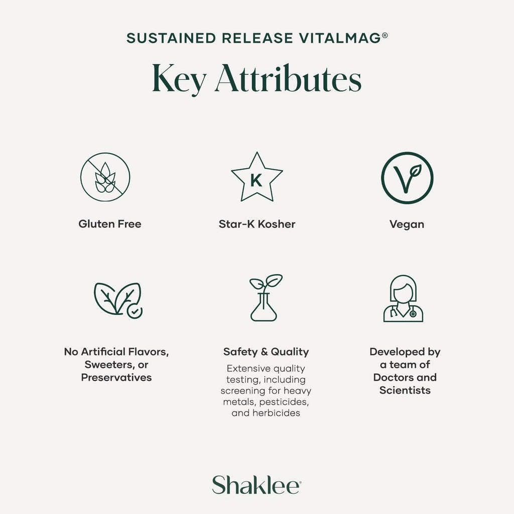 Shaklee -Sustained Release VitalMag - Magnesium Supplement for Nerve, Muscle, and Heart Health - Potassium & Boron Blend - Supports Cardiovascular Health - Easy Digestion - 30 Tablets