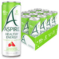 ASPIRE® Strawberry Watermelon, Healthy Energy Drink 80mg Natural Caffeine, Zero Sugar No Carbs Keto Friendly, 12 Pack Green Tea Sugar Free Drink Low Caffeine Zero Calorie