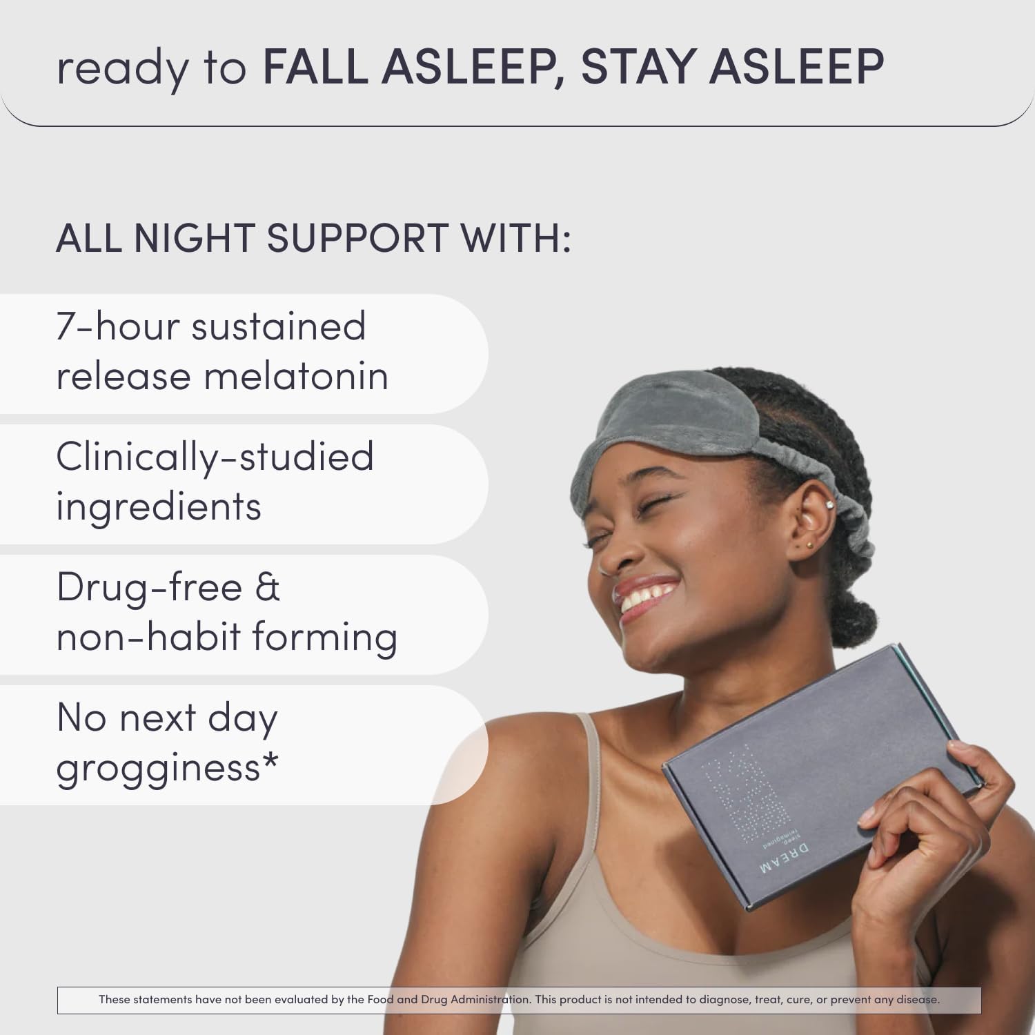 Dream Natural Sleep Aid for Adults – Sleep Supplement with Time Release Melatonin, Magnesium, Ashwagandha, B6 & Chamomile – Non-Habit Forming Sleep Vitamins – 60 Capsules