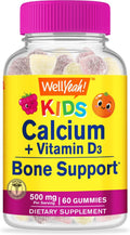 WellYeah Calcium 500mg + Vitamin D3 1000 IU (25 mcg) Gummies for Kids - Bone Health and Muscle Supprt, Immune Support Gummy, Non GMO, Gluten Free, Mix Fruit Flavors - 60 Gummies