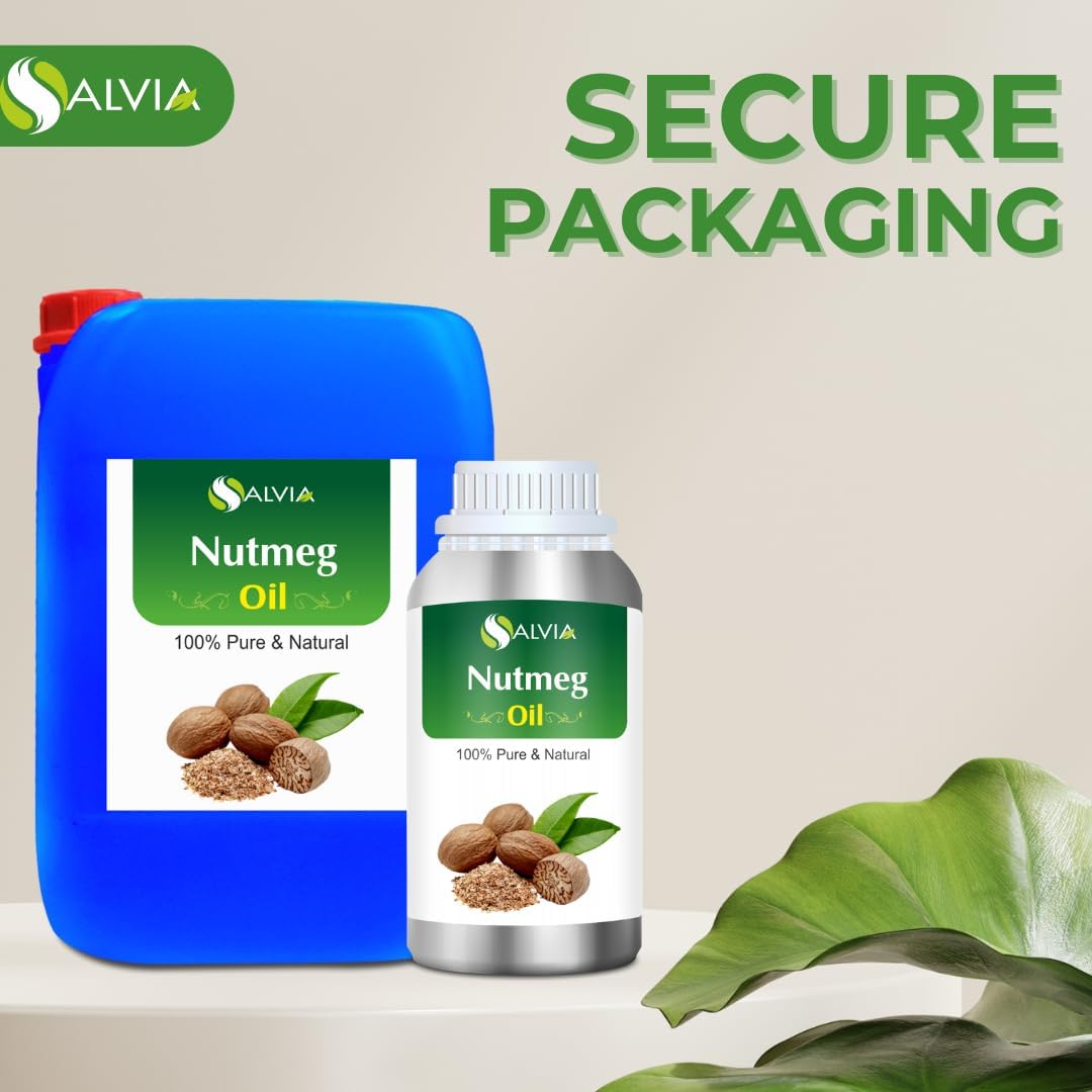 Bulk Nutmeg Oil (Myristica fragrans) Essential Oil 100% Pure & Natural Undiluted Unrefined Uncut Organic Standard Oil Therapeutic Grade Oil Aromatherapy Bulk Oil 1000ml/33.8fl oz