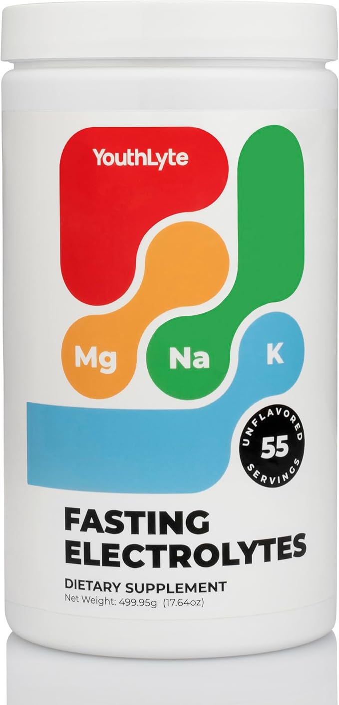 Fasting Electrolytes, 55 Servings, Sugar Free, Keto Friendly, with Magnesium, Sodium, Potassium, Unflavored
