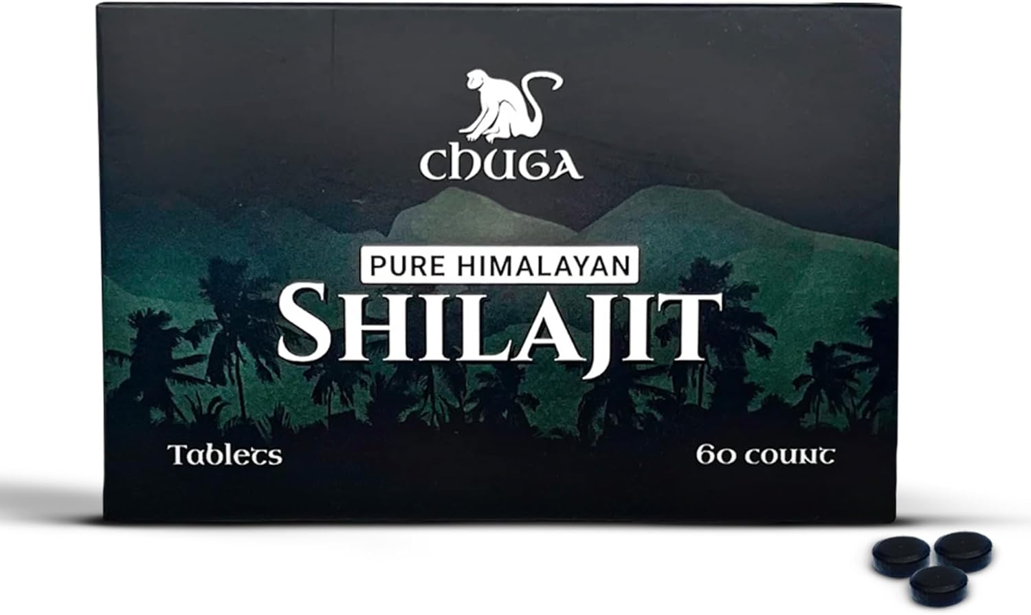 Chuga Pure Himalayan Shilajit Tablets for Men & Women | Chuga Shilajit | Organic | Harvested 16,000 Feet | Lab Tested in USA, 75+ Fulvic Acid, Grade A, Immune Booster, Shilajit Tablets (2 Pack)