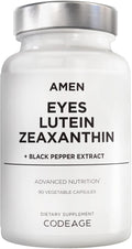 Amen Eyes 루테인 제아잔틴 보충제 - 눈 비타민 - 마리골드 추출물의 루테인 및 제아잔틴, 레드 비트 뿌리 파우더, 흑후추 과일 추출물 - 3개월 분량 아이 케어 - GMO 프리 - 90캡슐