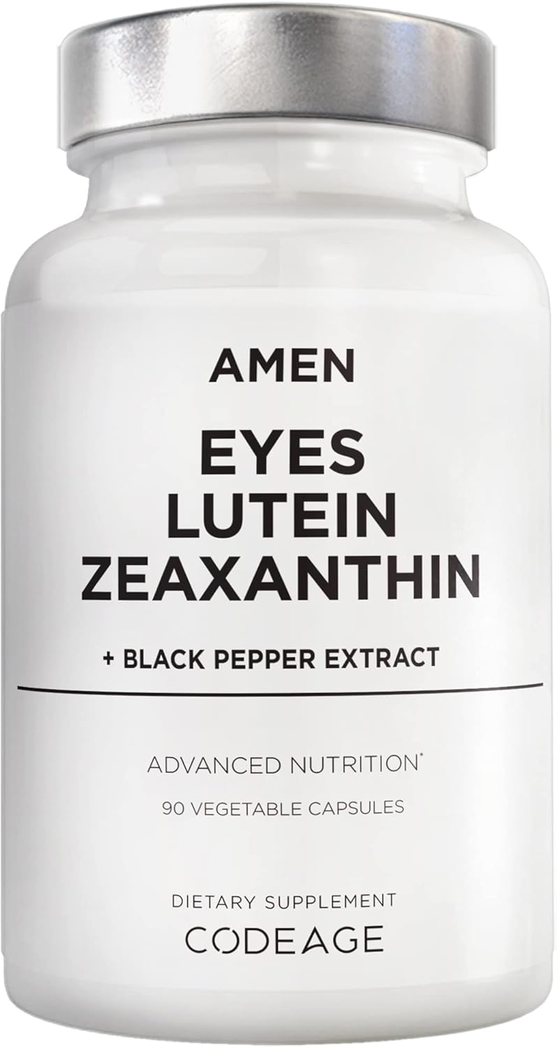 Amen Eyes 루테인 제아잔틴 보충제 - 눈 비타민 - 마리골드 추출물의 루테인 및 제아잔틴, 레드 비트 뿌리 파우더, 흑후추 과일 추출물 - 3개월 분량 아이 케어 - GMO 프리 - 90캡슐