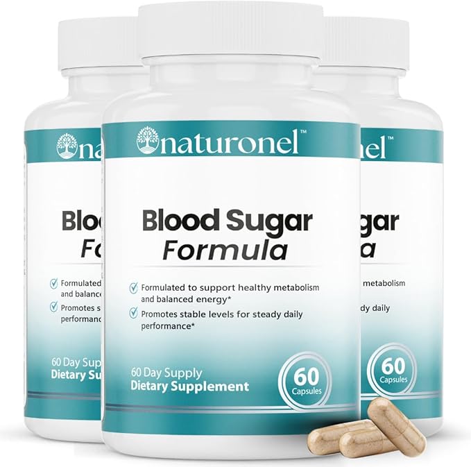Blood Sugar Formula (3 Pack) Metabolic Support with Cinnamon, Banaba, Bitter Melon, Guggul, Licorice, Gymnema, Juniper, Alpha Lipoic Acid & Chromium | Made in USA, GMP Certified