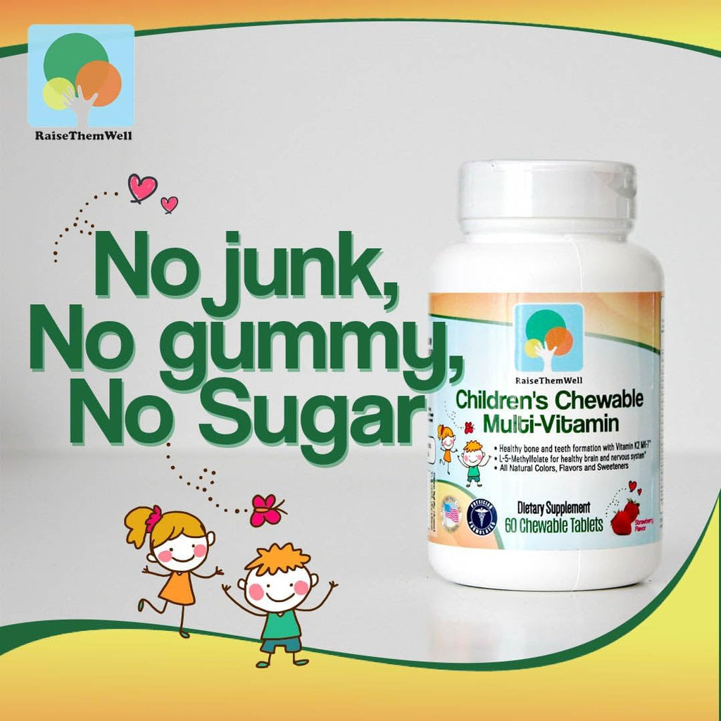 Tasty Chewable Kids Multivitamin, All-Natural Colors, Flavors & Sweeteners, Daily Essential Vitamins for Children, Easy-to-Chew Vitamins, Strawberry