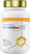 Longevity Labs+ spermidineLIFE Extra+ Natural Supplement, Non-Synthetic Plant-Based Wheat Germ Extract with High Spermidine & Zinc for Cell Renewal, Vegan, for Women & Men, 60 Capsules