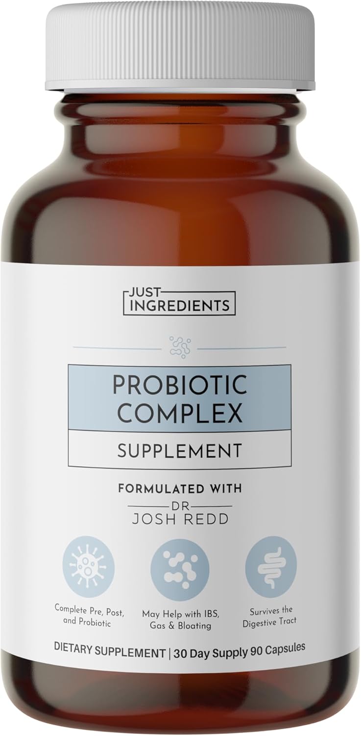 Probiotic Complex – 60 Capsules – 5 Billion CFU with Prebiotics & Postbiotics – Supports Digestive Balance, Gut Health, Immune Function & Nutrient Absorption – Third-Party Tested