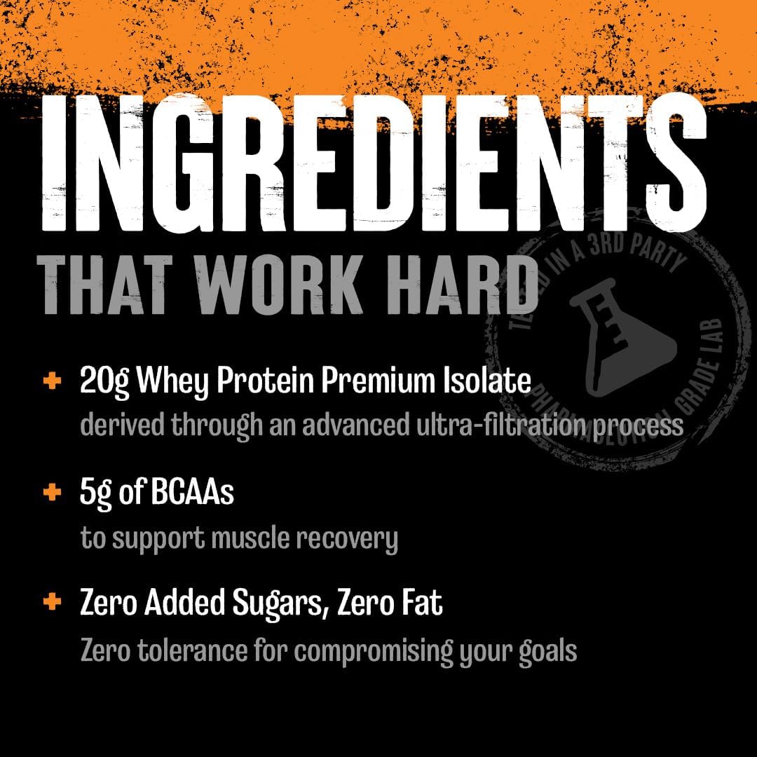 Clear Whey Isolate Protein Powder - Easy to Digest and Mix, 5g BCAA, Deliciously Juicy, Refreshing Anytime Drink for Men and Women, Pineapple Orange 500g (20 Servings)