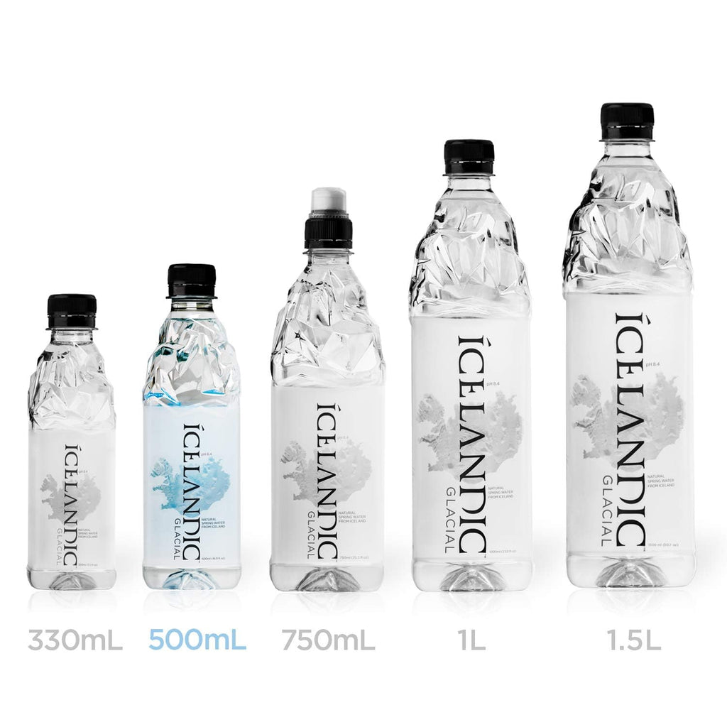 Icelandic Glacial Natural Spring Alkaline Water, 500 ml / 16.9 Fl Oz (Pack of 6)