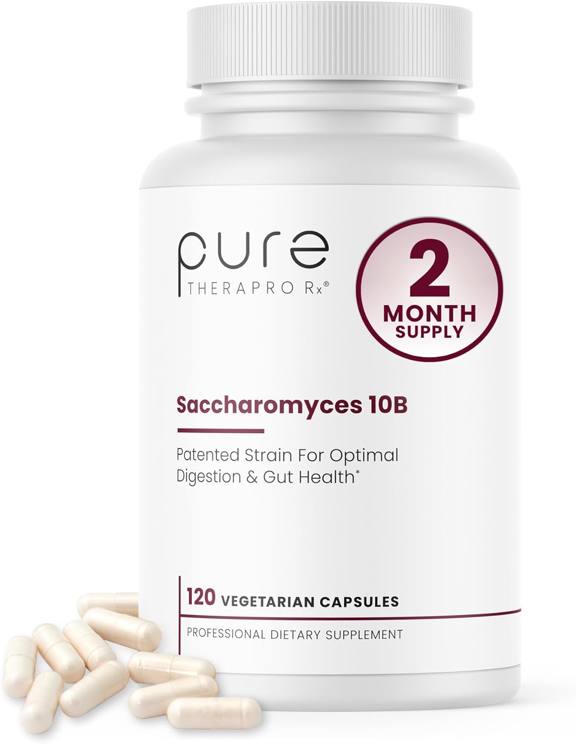Saccharomyces 10B - Saccharomyces Boulardii, 10 Billion CFU Per Serving, Patented Strain: Lynside CNCM I-3799, Probiotic Capsules, Probiotics for Men and Women - 120 Count