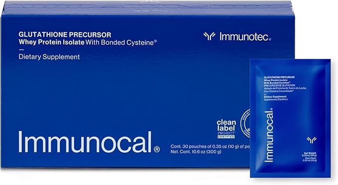 Immunocal Glutathione Precursor – Whey Protein Isolate, Immune Support, Master Antioxidant, Detox Cleanse + Brain Health | Fat-Free, Sugar-Free, Lactose-Intolerant Friendly | 30 Servings