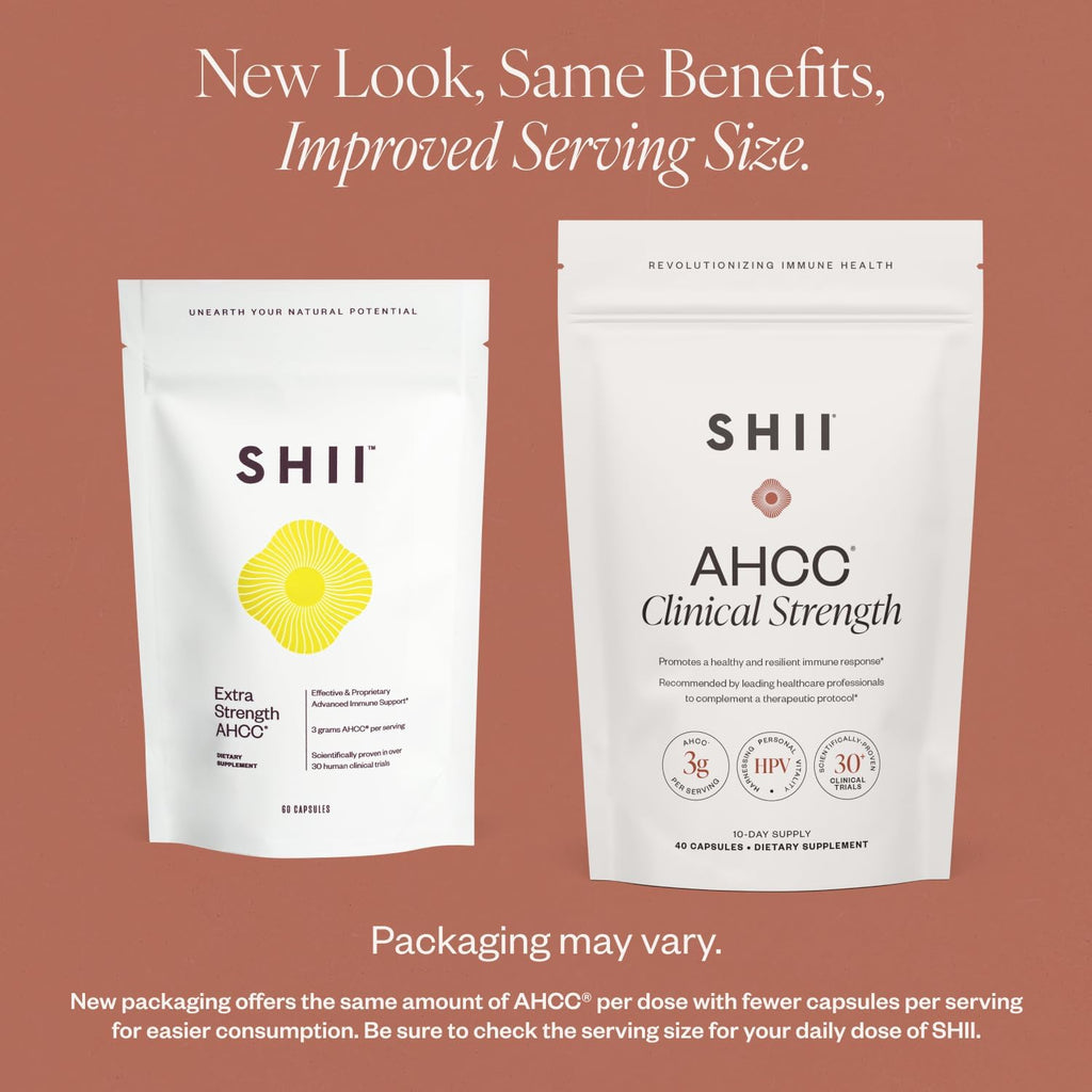 SHII AHCC Clinical Strength,10 Days Supply – Vegan, Gluten-Free Immune Support Supplement with Extra AHCC Boost, Made from Functional Shiitake Mushrooms for Immune Balance Support and Overall Wellness