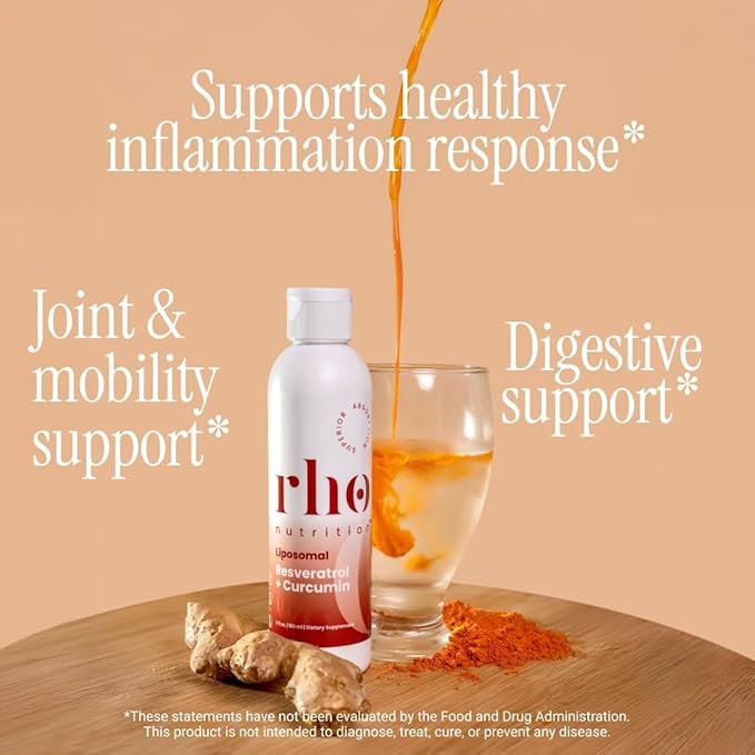 Rho Nutrition - Cellular Health Essentials Bundle – Liquid Liposomal Supplements for Healthy Aging & Cellular Support - NAD+, Curcumin + Resveratrol, & Glutathione (3 Pack)