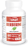 SuperSmart - Berberine HCl Supplement 1000mg per Day (Min. 97% Purity) - Potent Berberis Vulgaris Extract from Barberry | Non-GMO & Gluten Free - 60 Vegetarian Capsules