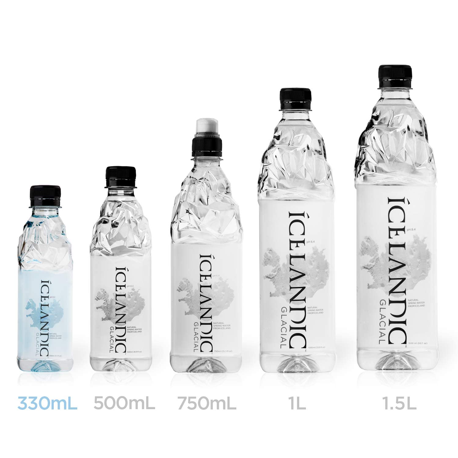 Icelandic Glacial Natural Spring Water, Unflavored, 330 ml / 11.1 Fl Oz (Pack of 24)