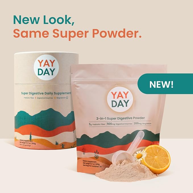 Nighttime Prebiotic Fiber Powder with Digestive Enzymes & Magnesium Glycinate for Sleep | Gut Health Supplement for Women & Men - Digestion Support, Bloating Relief - Citrus, 30 Scoops