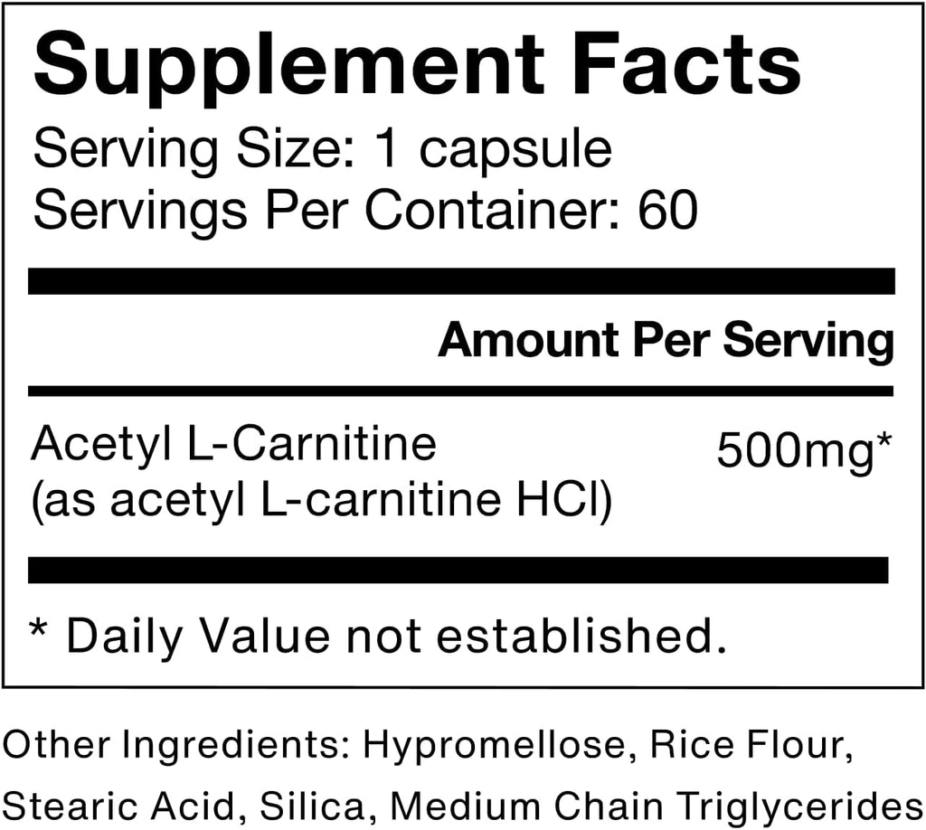 Momentous Acetyl-Carnitine - NSF Certified for Sport - 60 Servings