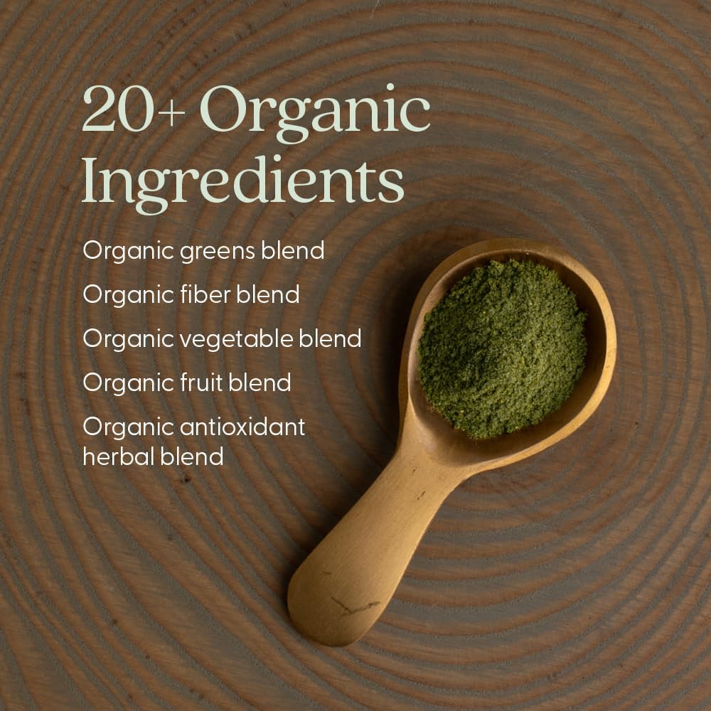 New Chapter All-Flora Digestive Super Greens Powder for Gut Health - Clinical-Strength Digestive Enzymes + USDA Organic Chlorella, Spirulina, Fermented Greens – Delicious & 100% Vegan, 30 Servings