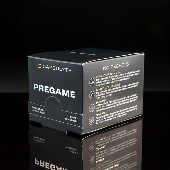 Pregame | Prevent Feeling Awful After Drinking | Alcohol Aid and Liver Health | Doctor Formulated | DHM, N-Acetyl Cysteine NAC, Milk Thistle | 2 Box Pack (28 Doses, 112 Capsules)