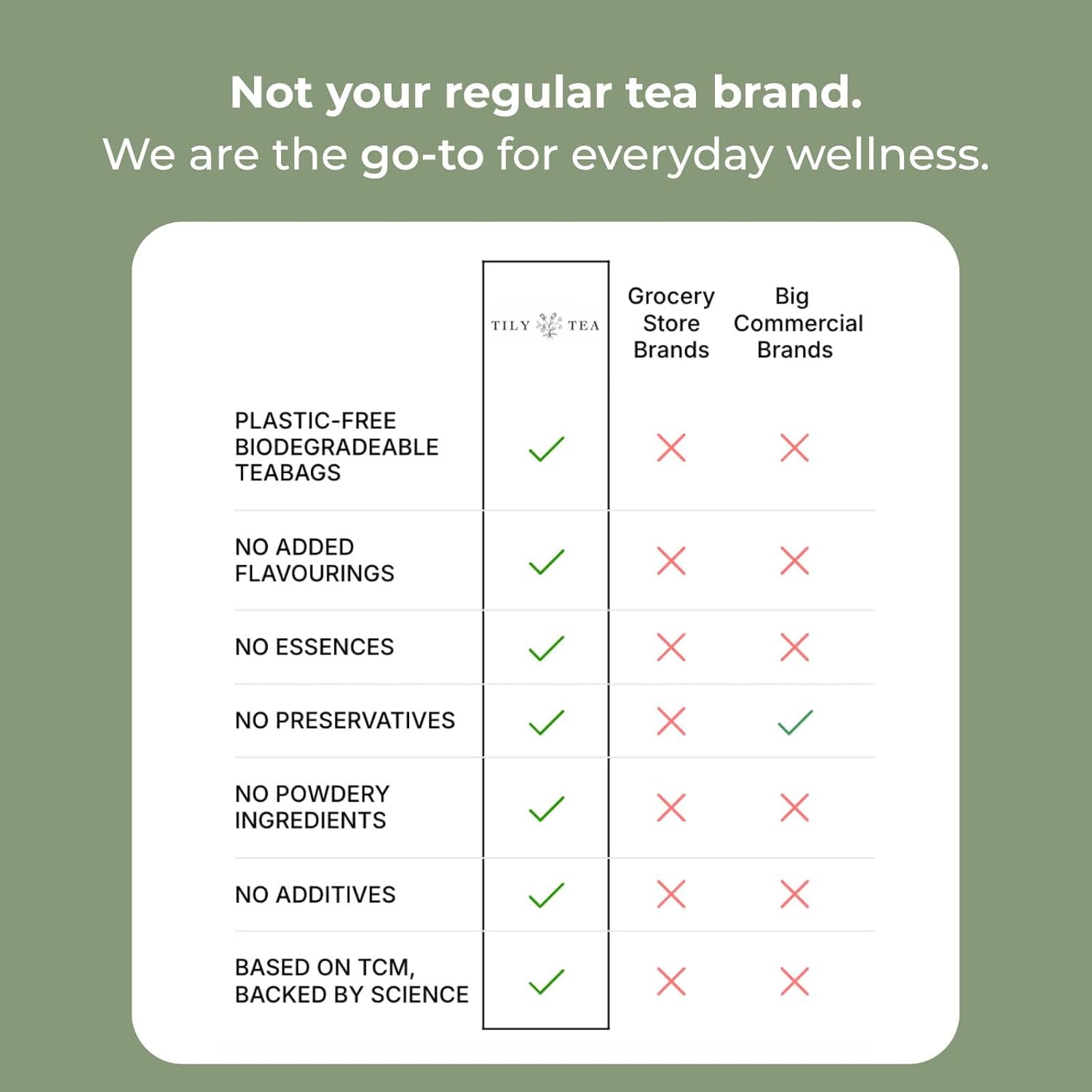 Tily Through The Day Herbal Tea - Caffeine Free - 10 Plastic-Free Teabags