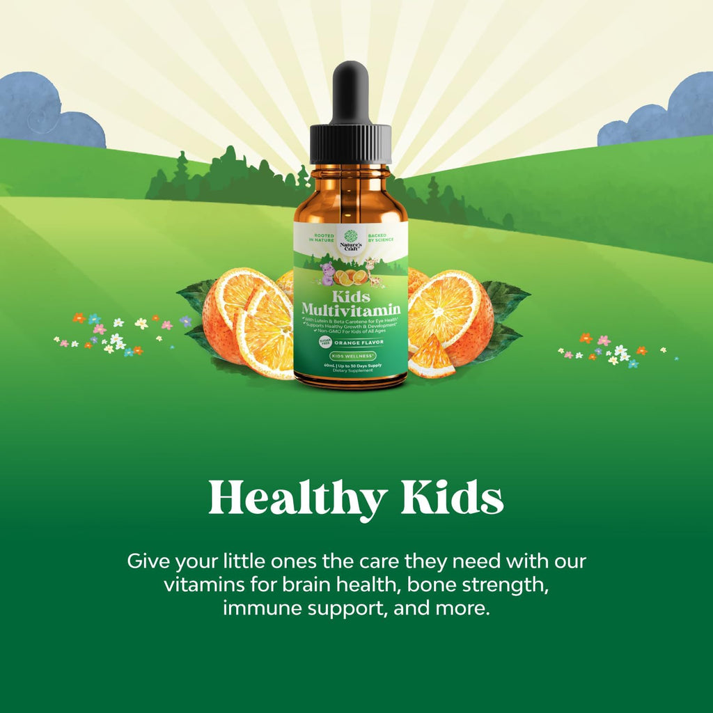 Natures Craft Liquid Multivitamin for Kids Immunity Support - Yummy Toddler Supplement with a C D3 E B6 and Vitamins of All Ages High Absorption