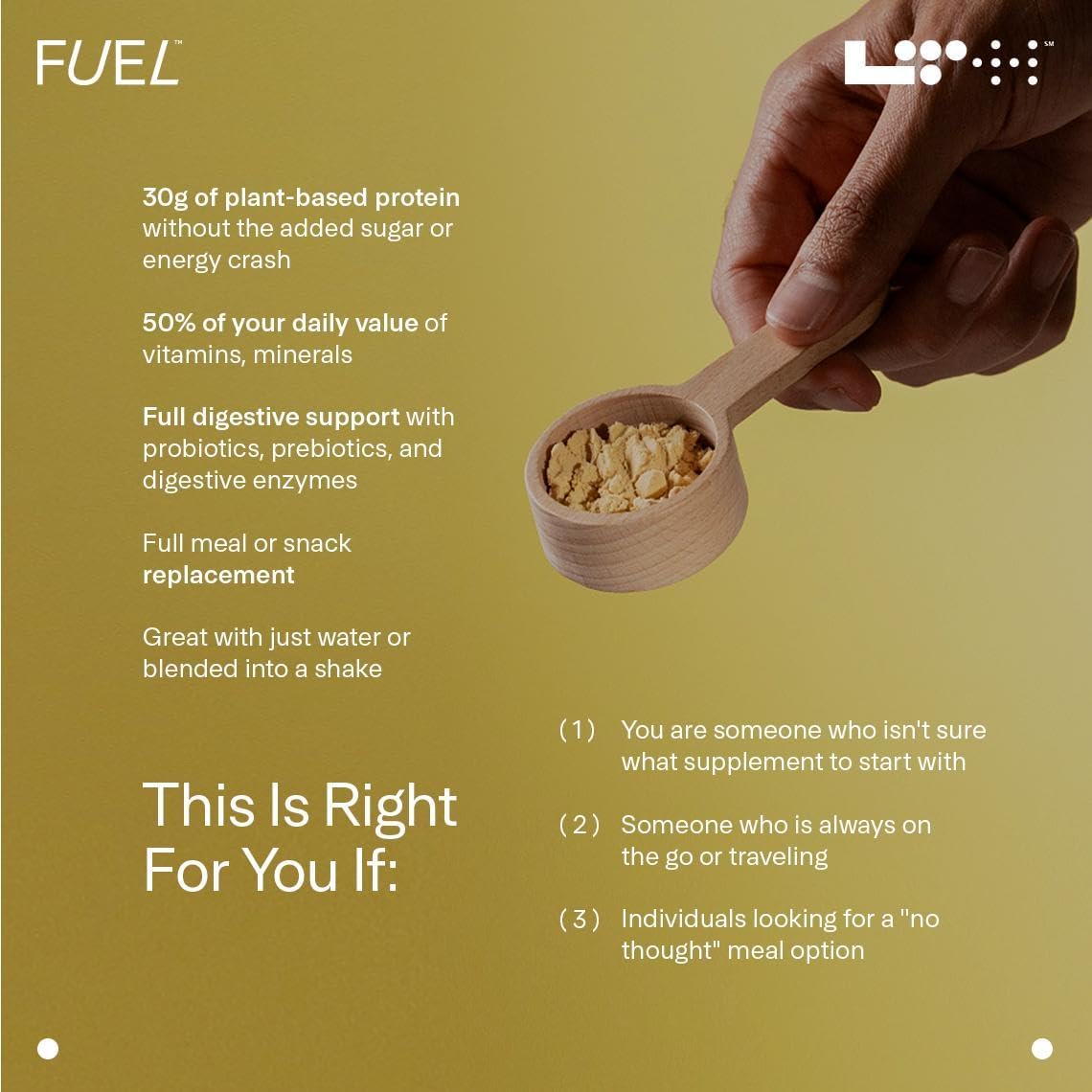 LTH Fuel Vegan & All-in-One - Trusted by Life Time Fitness Members - 30g Protein - Plant-Based Protein Meal Replacement - Vitamins, Minerals, Digestive Enzymes & Probiotics - Vanilla, 20 Servings
