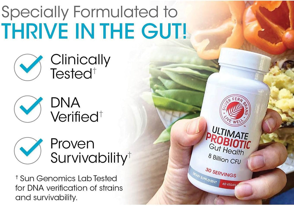 Silver Fern Gut Rehab Kit - 30 Day Supply - Cleanse Daily (1 Bottle = 120 Capsules) & Ultimate Probiotic (1 Bottle = 60 Capsules) - Immunoglobulins & Spore Forming Probiotics