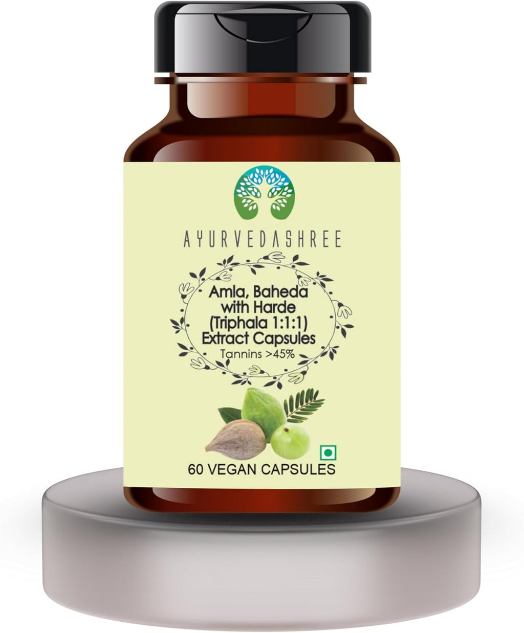 Triphala Extract 500mg - 60 Vegetarian Capsules | Amla, Baheda & Harad Extract | | All Natural | 100% Vegan | Gluten-Free | GMP Certified.